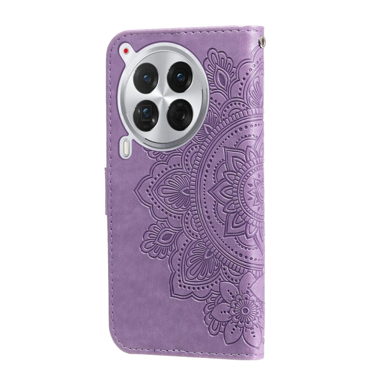 For Tecno Camon 30 Premier Seven-petal Flowers Embossing Leather Phone Case