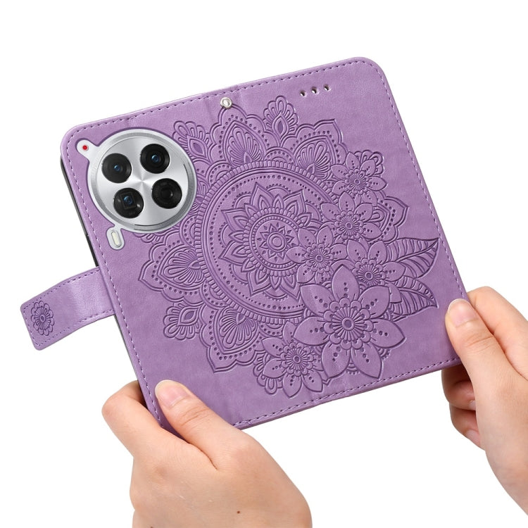 For Tecno Camon 30 Premier Seven-petal Flowers Embossing Leather Phone Case