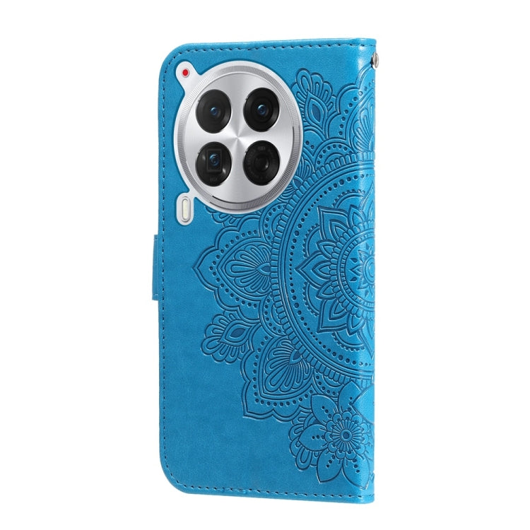 For Tecno Camon 30 Premier Seven-petal Flowers Embossing Leather Phone Case
