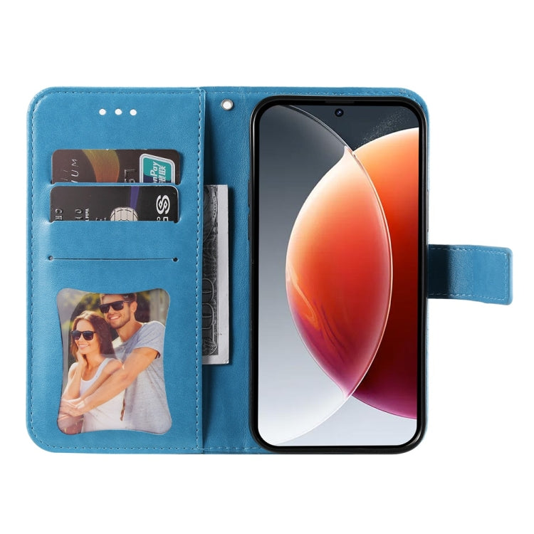 For Tecno Camon 30 Premier Seven-petal Flowers Embossing Leather Phone Case