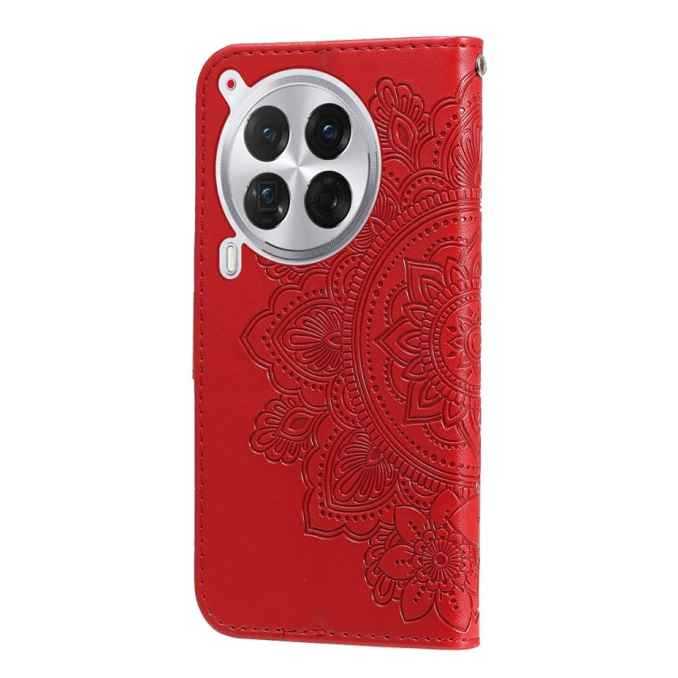 For Tecno Camon 30 Premier Seven-petal Flowers Embossing Leather Phone Case