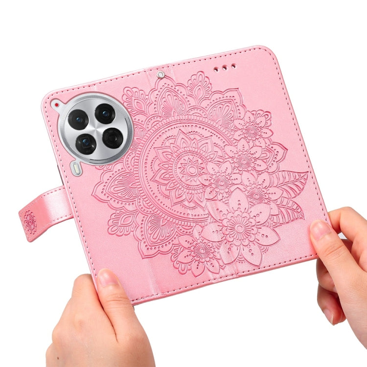 For Tecno Camon 30 Premier Seven-petal Flowers Embossing Leather Phone Case