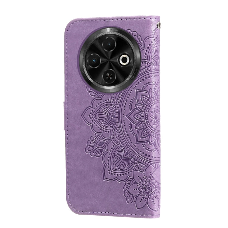 For Tecno Spark 30C Seven-petal Flowers Embossing Leather Phone Case