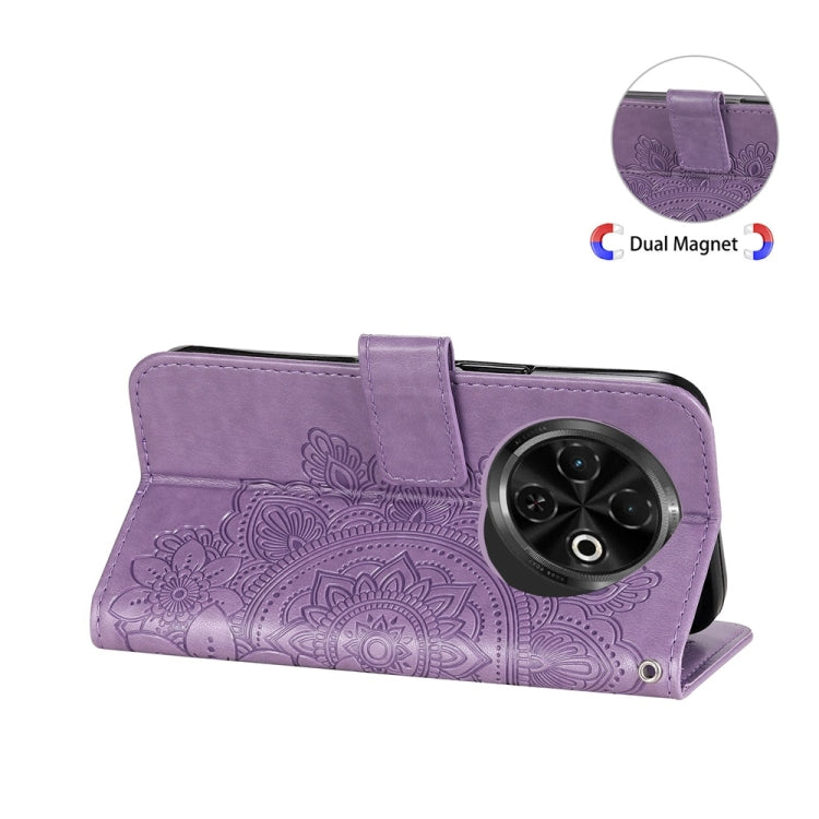 For Tecno Spark 30C Seven-petal Flowers Embossing Leather Phone Case