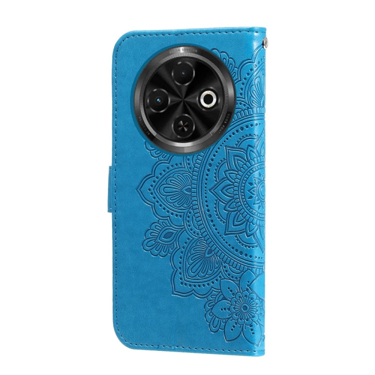 For Tecno Spark 30C Seven-petal Flowers Embossing Leather Phone Case