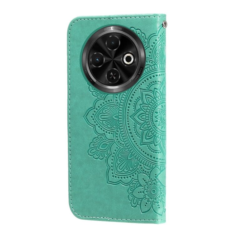 For Tecno Spark 30C Seven-petal Flowers Embossing Leather Phone Case