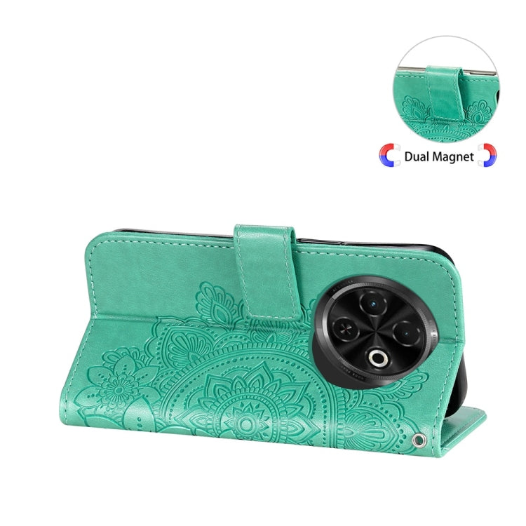 For Tecno Spark 30C Seven-petal Flowers Embossing Leather Phone Case