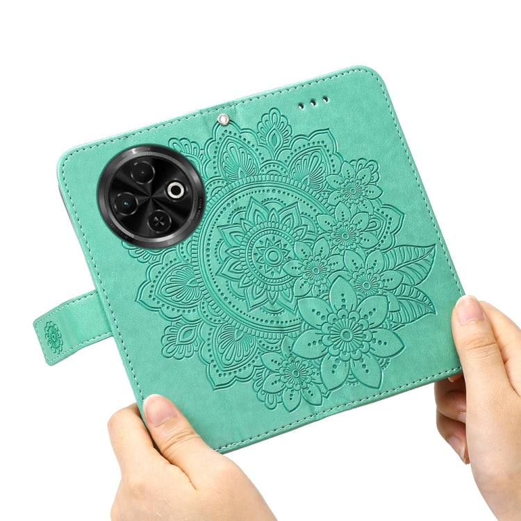 For Tecno Spark 30C Seven-petal Flowers Embossing Leather Phone Case