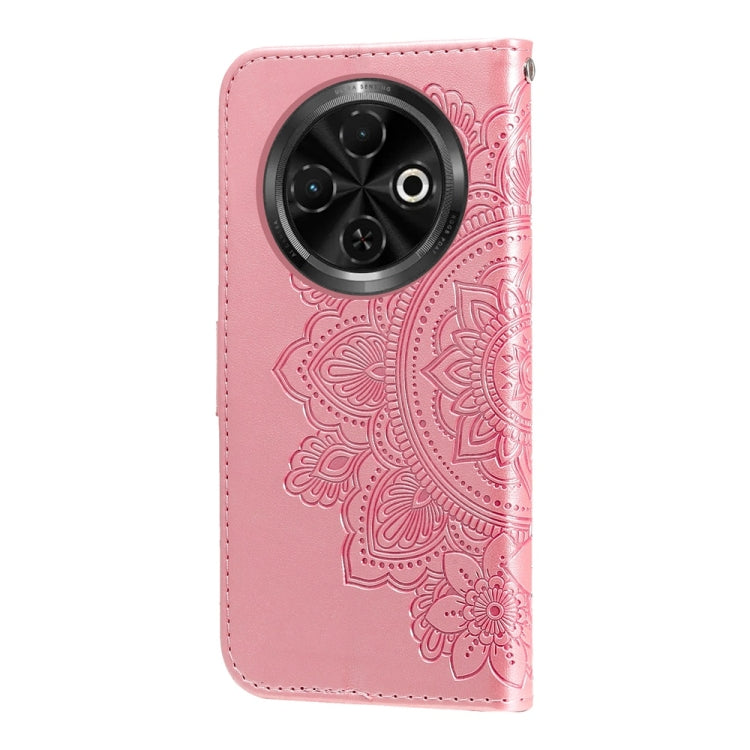 For Tecno Spark 30C Seven-petal Flowers Embossing Leather Phone Case