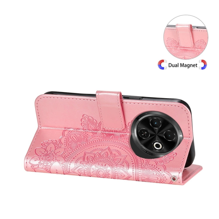 For Tecno Spark 30C Seven-petal Flowers Embossing Leather Phone Case