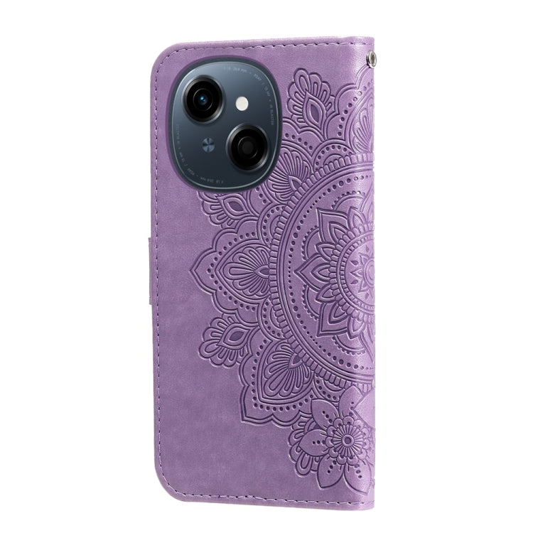 For Tecno Spark Go 1 / Pop 9 / Spark Go 2025 Seven-petal Flowers Embossing Leather Phone Case