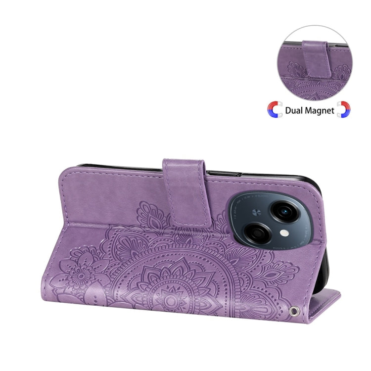 For Tecno Spark Go 1 / Pop 9 / Spark Go 2025 Seven-petal Flowers Embossing Leather Phone Case