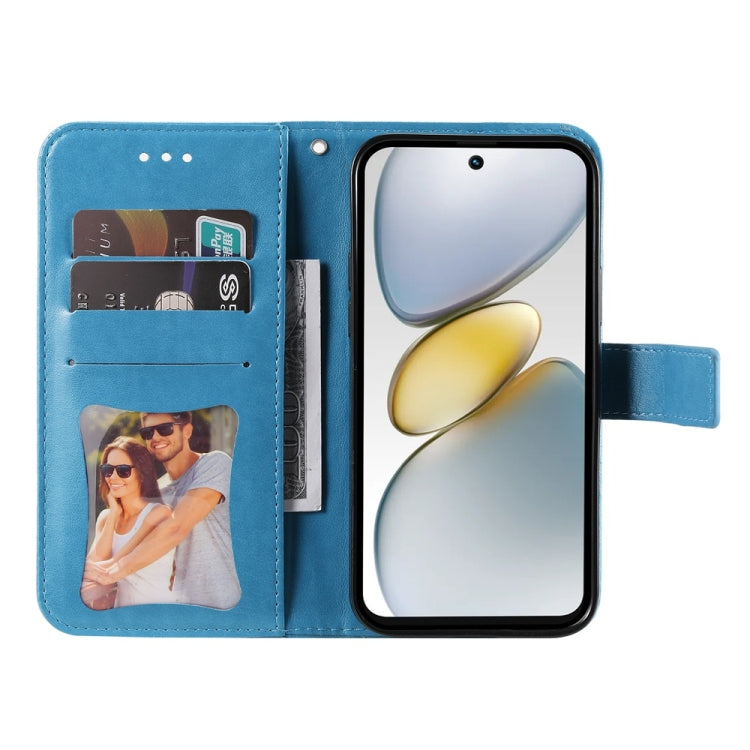 For Tecno Spark Go 1 / Pop 9 / Spark Go 2025 Seven-petal Flowers Embossing Leather Phone Case