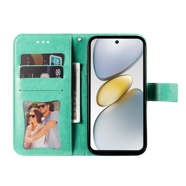 For Tecno Spark Go 1 / Pop 9 / Spark Go 2025 Seven-petal Flowers Embossing Leather Phone Case