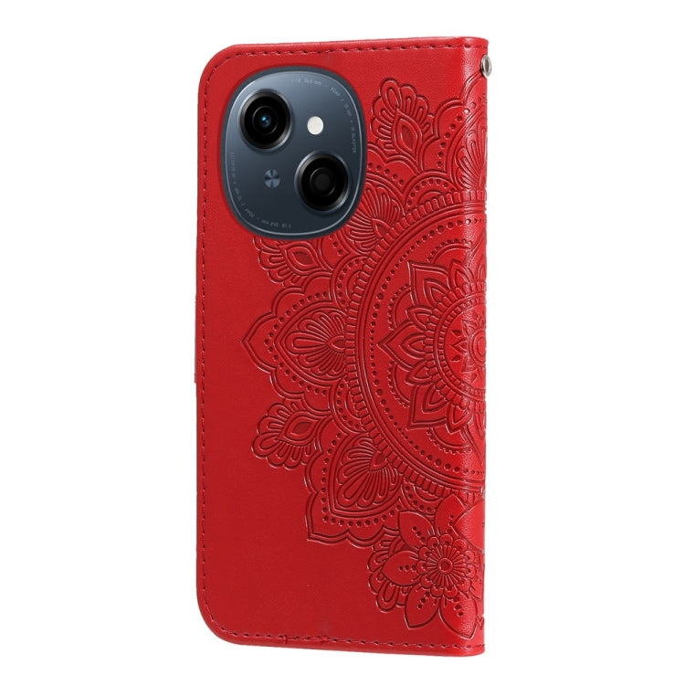 For Tecno Spark Go 1 / Pop 9 / Spark Go 2025 Seven-petal Flowers Embossing Leather Phone Case