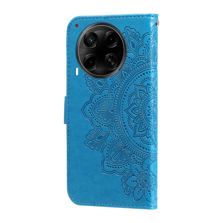 For Tecno Camon 30S / Camon 30S Pro Seven-petal Flowers Embossing Leather Phone Case