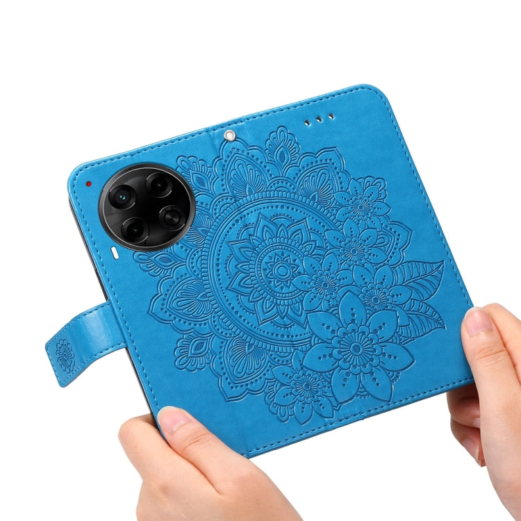 For Tecno Camon 30S / Camon 30S Pro Seven-petal Flowers Embossing Leather Phone Case
