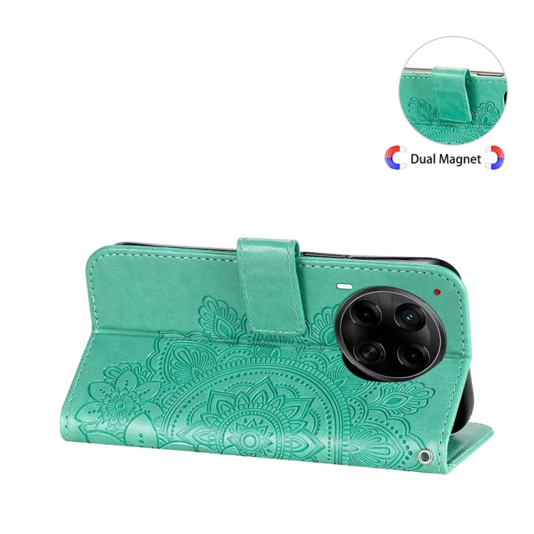 For Tecno Camon 30S / Camon 30S Pro Seven-petal Flowers Embossing Leather Phone Case