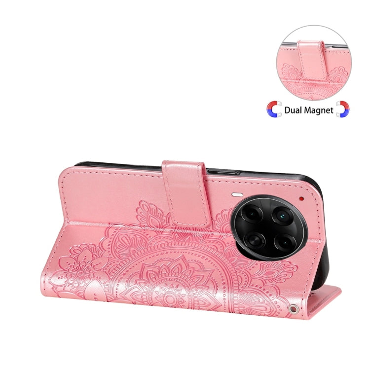 For Tecno Camon 30S / Camon 30S Pro Seven-petal Flowers Embossing Leather Phone Case