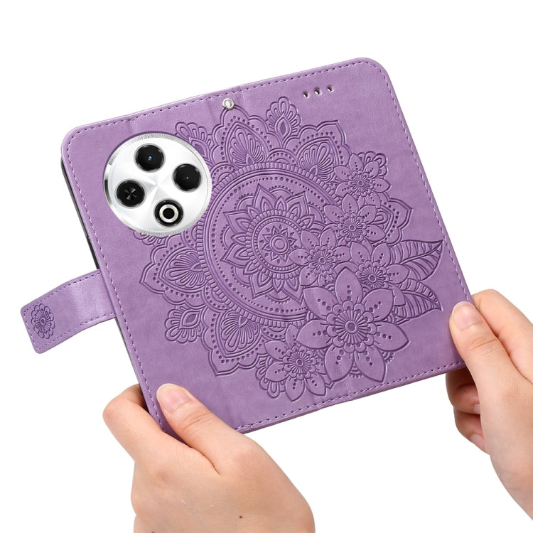 For Tecno Spark 30 4G Seven-petal Flowers Embossing Leather Phone Case