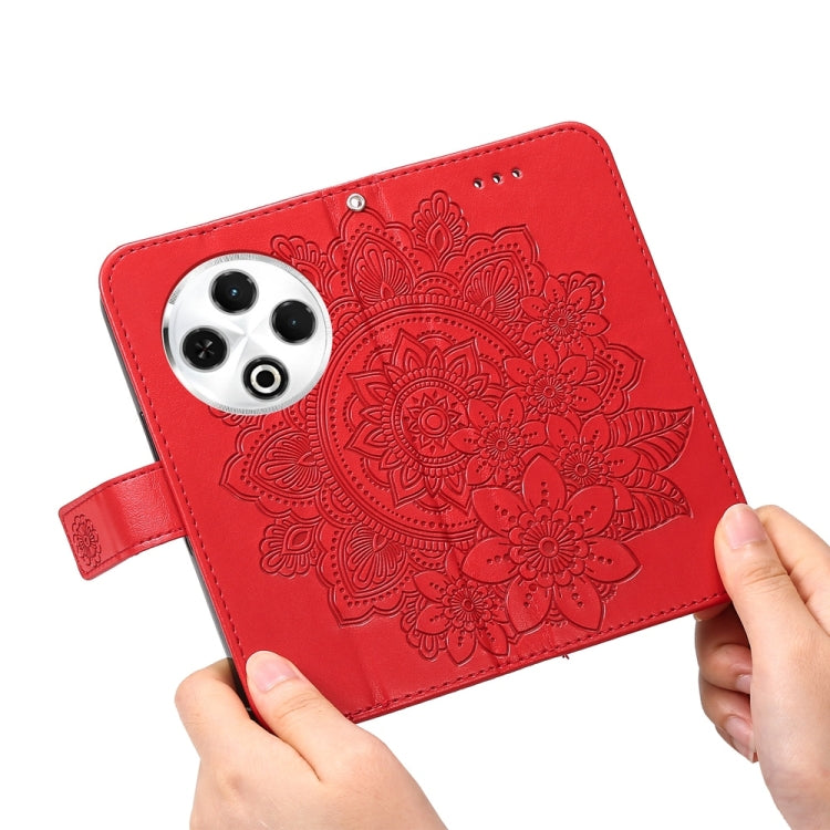 For Tecno Spark 30 4G Seven-petal Flowers Embossing Leather Phone Case