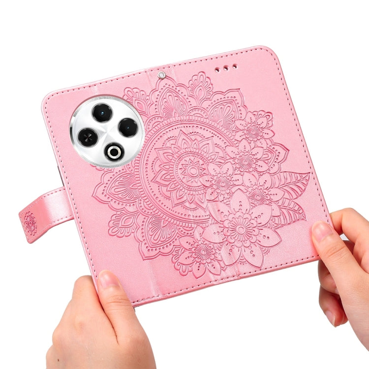 For Tecno Spark 30 4G Seven-petal Flowers Embossing Leather Phone Case