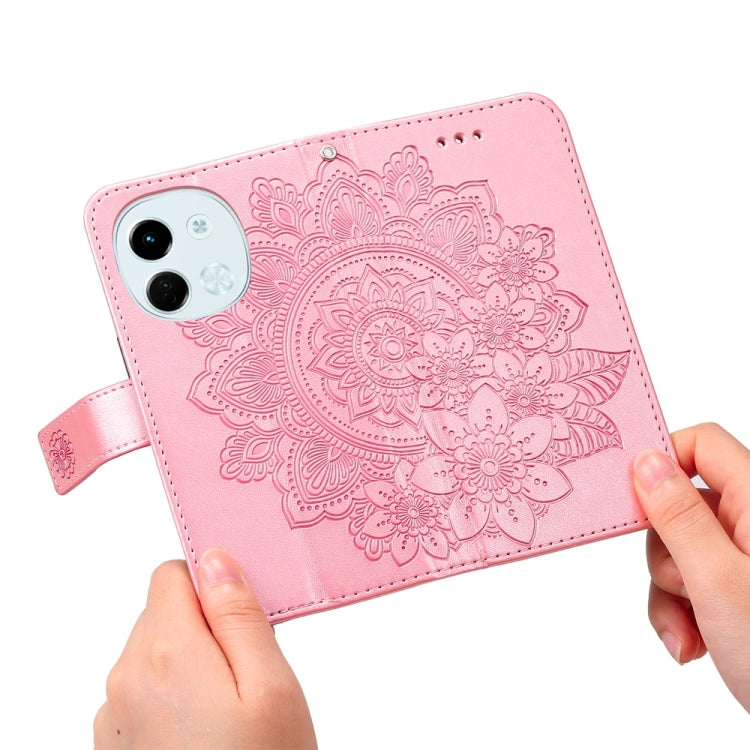 For Tecno Spark 30 5G / Pova 6 Neo 5G Seven-petal Flowers Embossing Leather Phone Case