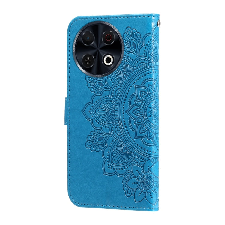 For Tecno Spark 30 Pro 4G Seven-petal Flowers Embossing Leather Phone Case