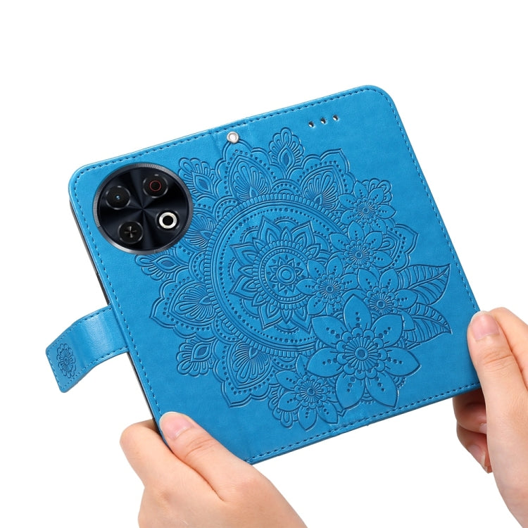 For Tecno Spark 30 Pro 4G Seven-petal Flowers Embossing Leather Phone Case