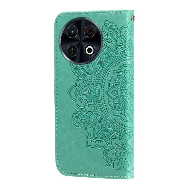 For Tecno Spark 30 Pro 4G Seven-petal Flowers Embossing Leather Phone Case