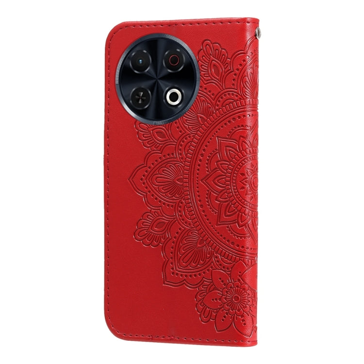 For Tecno Spark 30 Pro 4G Seven-petal Flowers Embossing Leather Phone Case