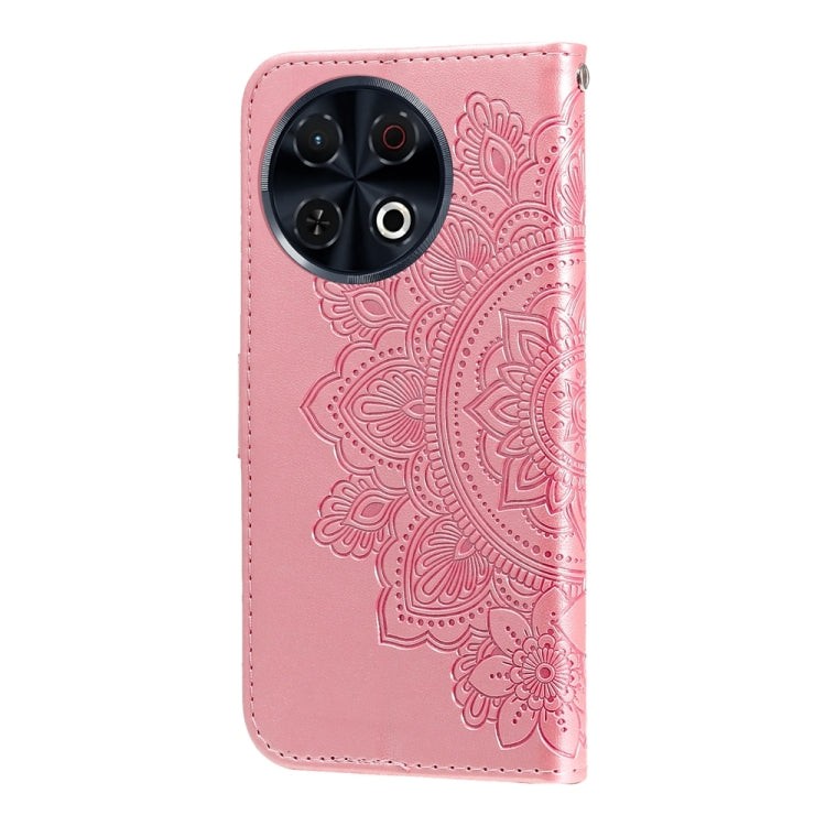 For Tecno Spark 30 Pro 4G Seven-petal Flowers Embossing Leather Phone Case