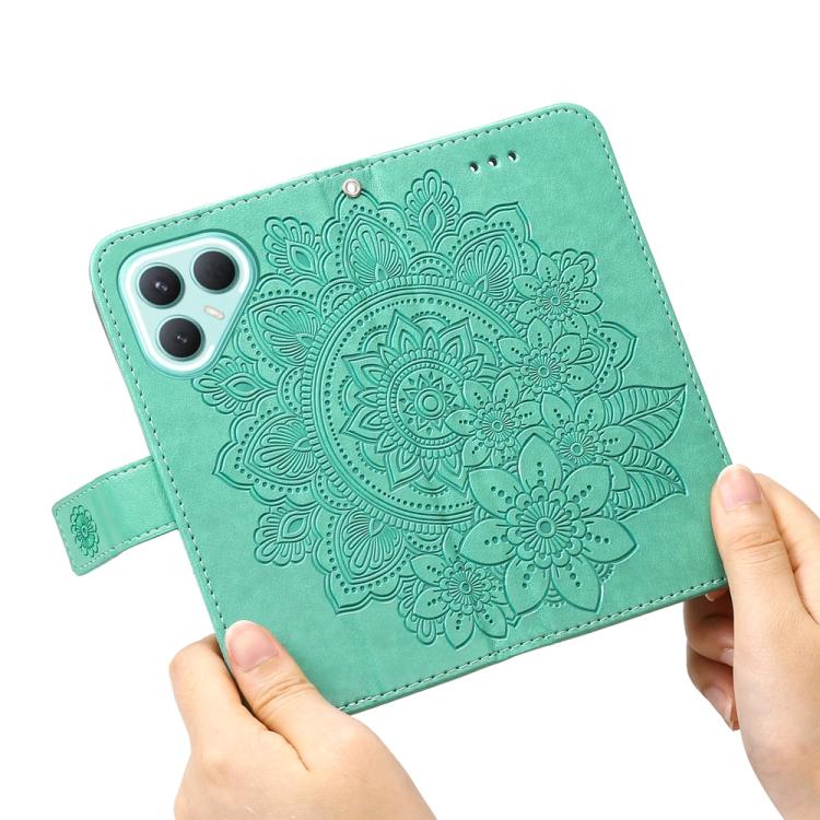 For Tecno Pova 7 Pro 5G Seven-petal Flowers Embossing Leather Phone Case