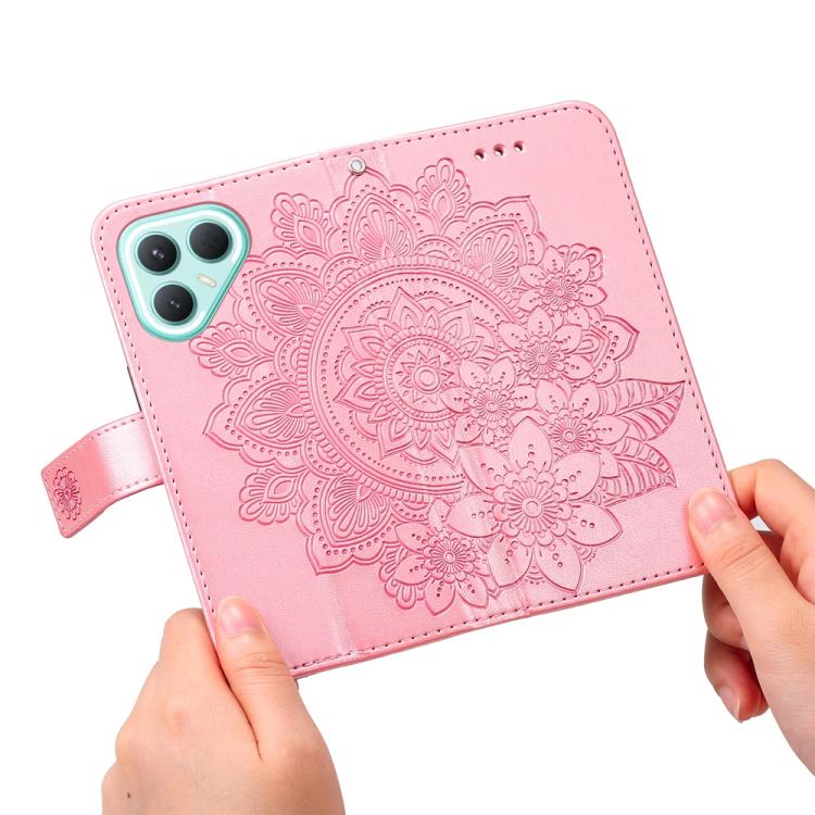 For Tecno Pova 7 Pro 5G Seven-petal Flowers Embossing Leather Phone Case