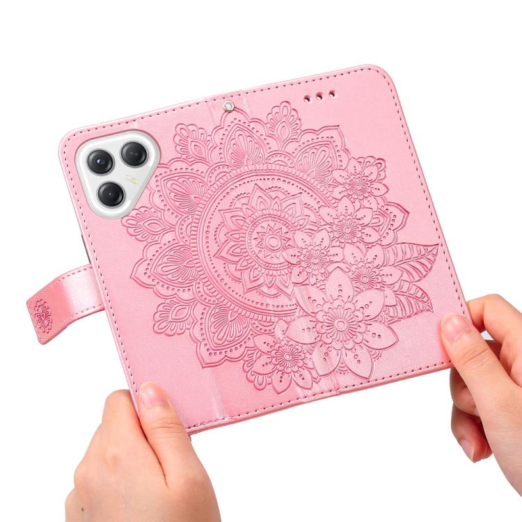 For Tecno Pova 7 Ultra 5G Seven-petal Flowers Embossing Leather Phone Case
