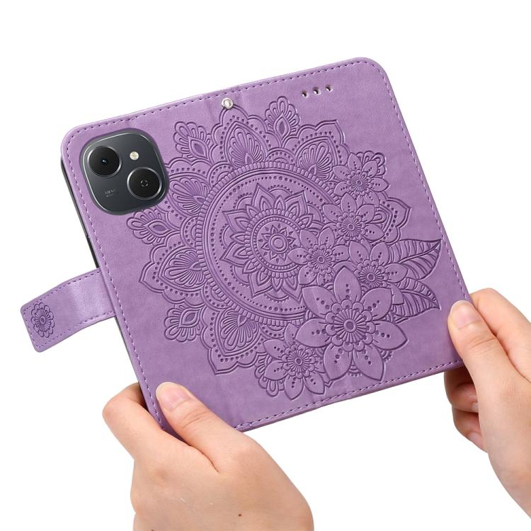 For Tecno Spark 40C Seven-petal Flowers Embossing Leather Phone Case