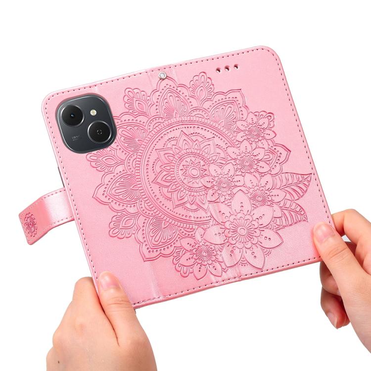 For Tecno Spark 40C Seven-petal Flowers Embossing Leather Phone Case