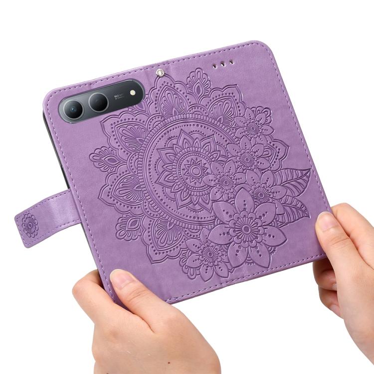 For Tecno Spark 40 5G / Spark Go 5G 2025 Seven-petal Flowers Embossing Leather Phone Case