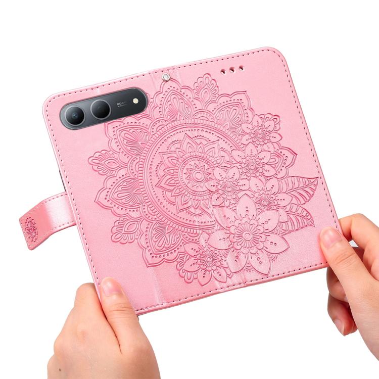 For Tecno Spark 40 5G / Spark Go 5G 2025 Seven-petal Flowers Embossing Leather Phone Case