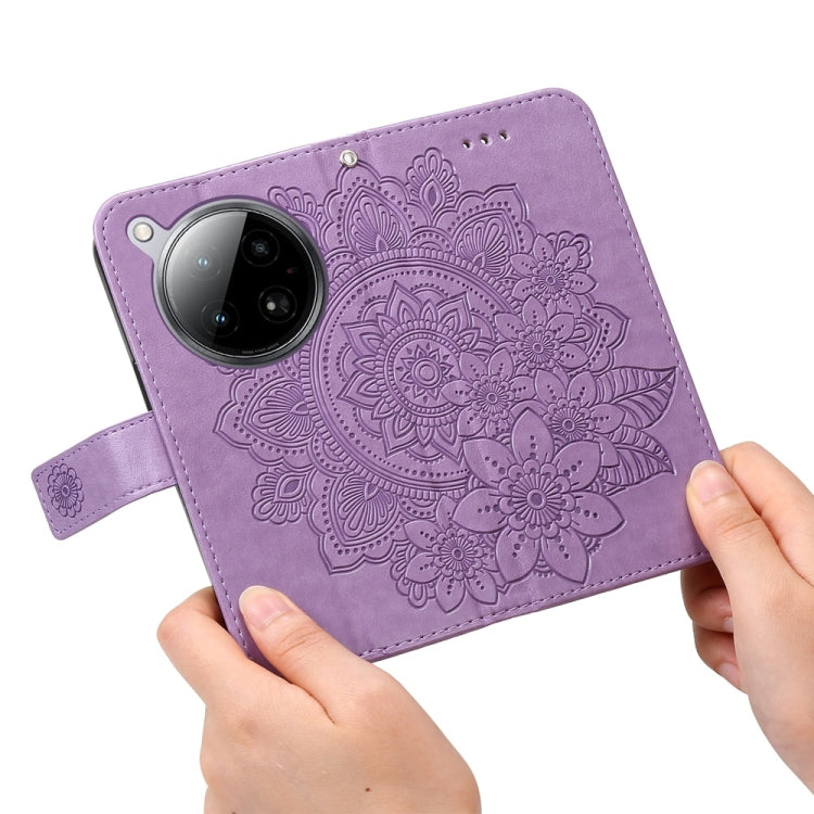 For Infinix Zero 40 4G / 5G Seven-petal Flowers Embossing Leather Phone Case
