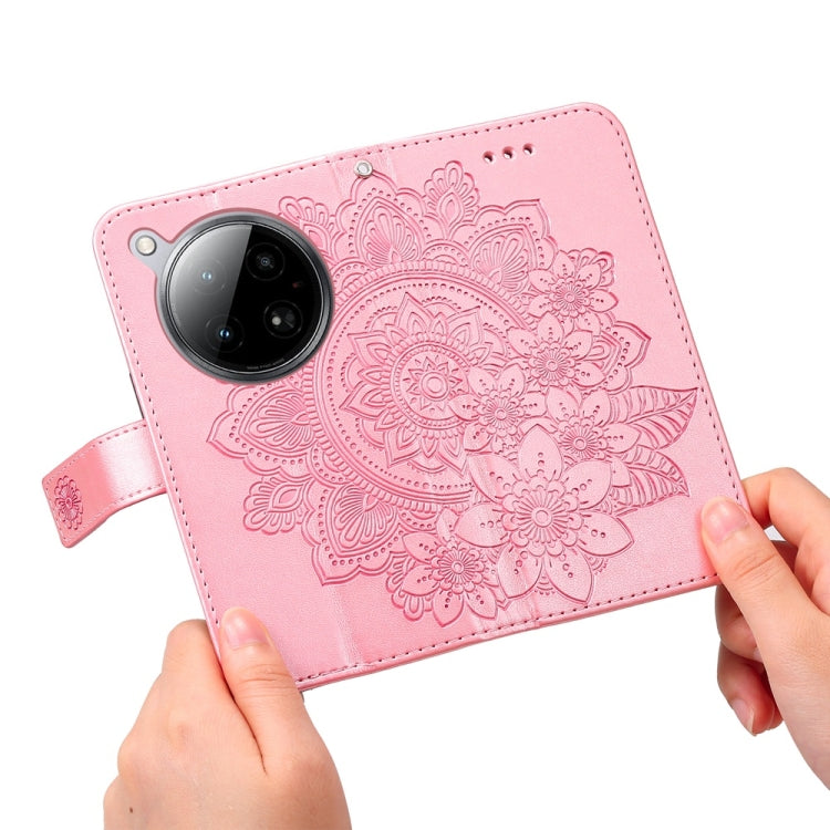 For Infinix Zero 40 4G / 5G Seven-petal Flowers Embossing Leather Phone Case