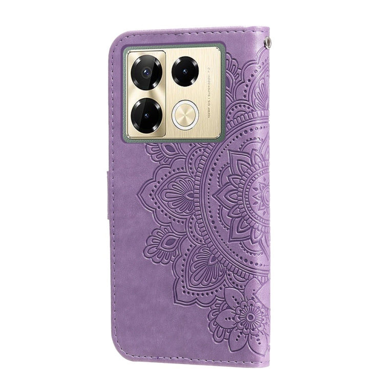For Infinix Note 40 Pro 4G / 5G / Note 40 Pro+ Seven-petal Flowers Embossing Leather Phone Case