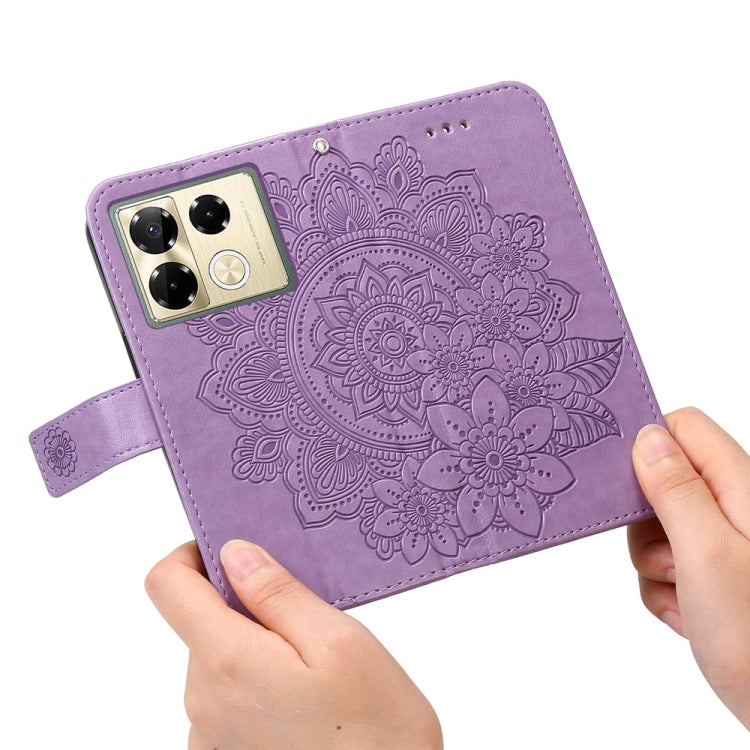 For Infinix Note 40 Pro 4G / 5G / Note 40 Pro+ Seven-petal Flowers Embossing Leather Phone Case