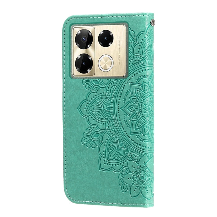 For Infinix Note 40 Pro 4G / 5G / Note 40 Pro+ Seven-petal Flowers Embossing Leather Phone Case