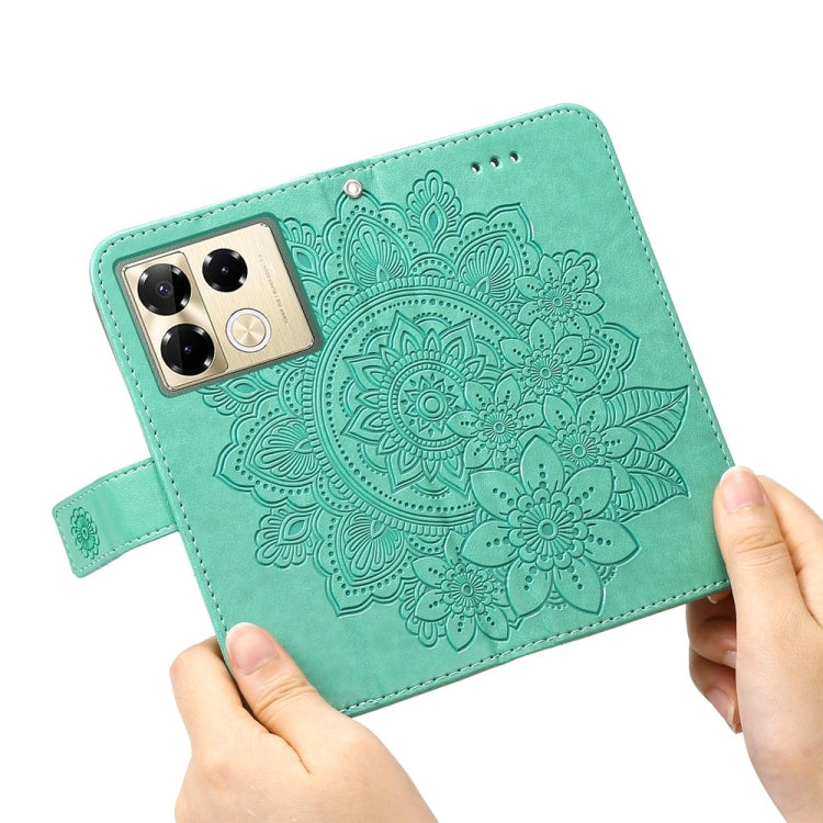 For Infinix Note 40 Pro 4G / 5G / Note 40 Pro+ Seven-petal Flowers Embossing Leather Phone Case