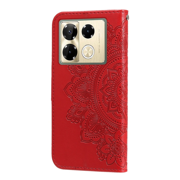 For Infinix Note 40 Pro 4G / 5G / Note 40 Pro+ Seven-petal Flowers Embossing Leather Phone Case