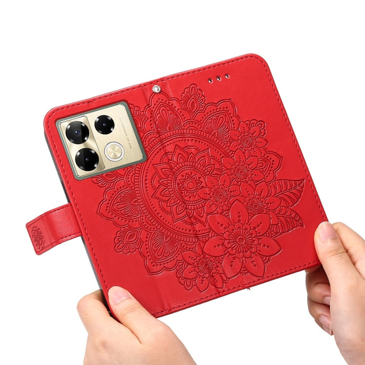 For Infinix Note 40 Pro 4G / 5G / Note 40 Pro+ Seven-petal Flowers Embossing Leather Phone Case