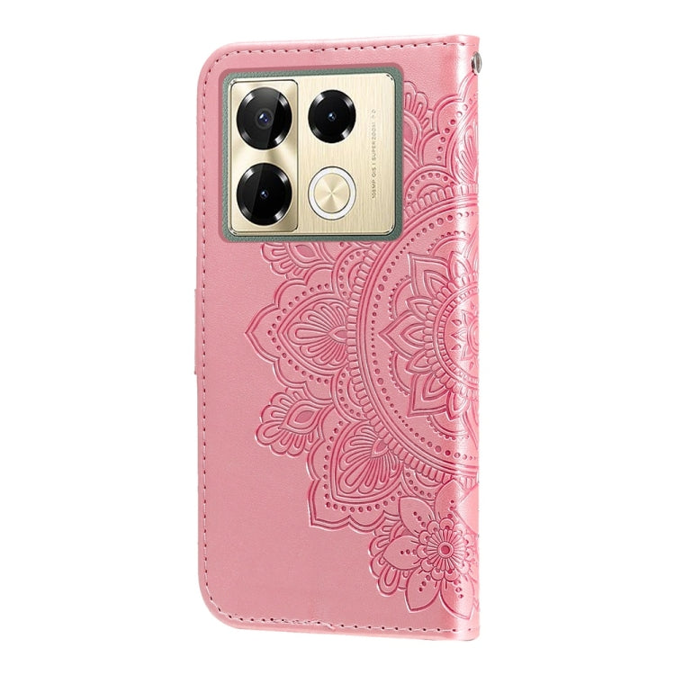 For Infinix Note 40 Pro 4G / 5G / Note 40 Pro+ Seven-petal Flowers Embossing Leather Phone Case