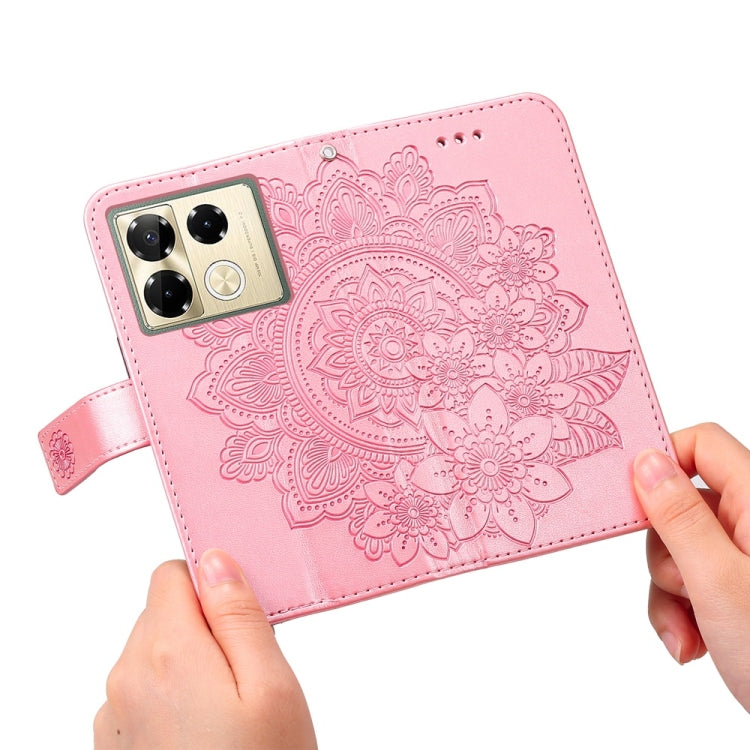 For Infinix Note 40 Pro 4G / 5G / Note 40 Pro+ Seven-petal Flowers Embossing Leather Phone Case