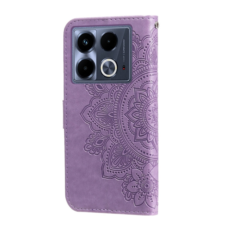 For Infinix Note 40 4G Seven-petal Flowers Embossing Leather Phone Case